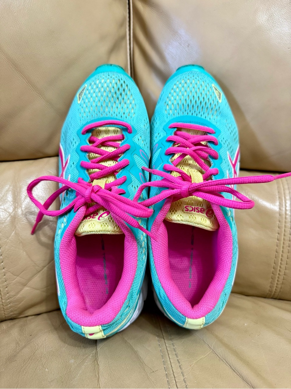 ASICS Gel-DS Trainer 19 Women's 8.5 Emerald Pink Lime Running Sneakers - Picture 7 of 12
